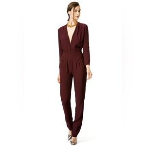 Twelfth Street Cynthia Vincent Burgundy Kate Jumpsuit - Size Medium